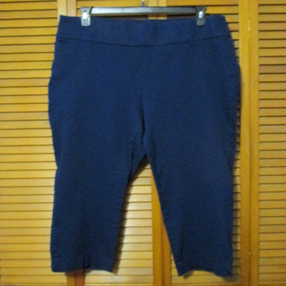 St. John's Bay navy capris pull on elastic waist, soft, stretchy size 24W